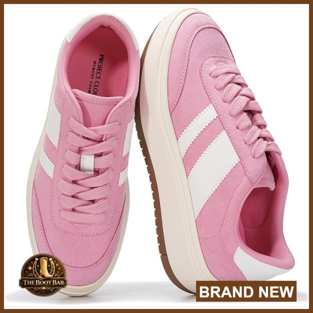 Platform Sneakers with Memory Foam Insole, Non-Slip Sole, Lightweight
